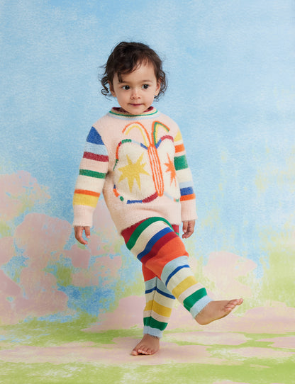 Fluffy Knit Pant / Stripes