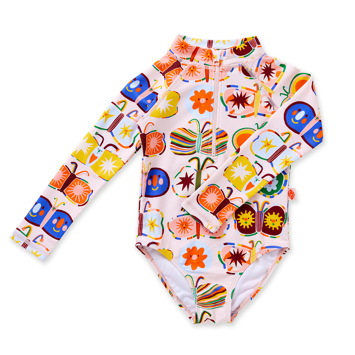 Long Sleeve Zip Bather / Flutterby