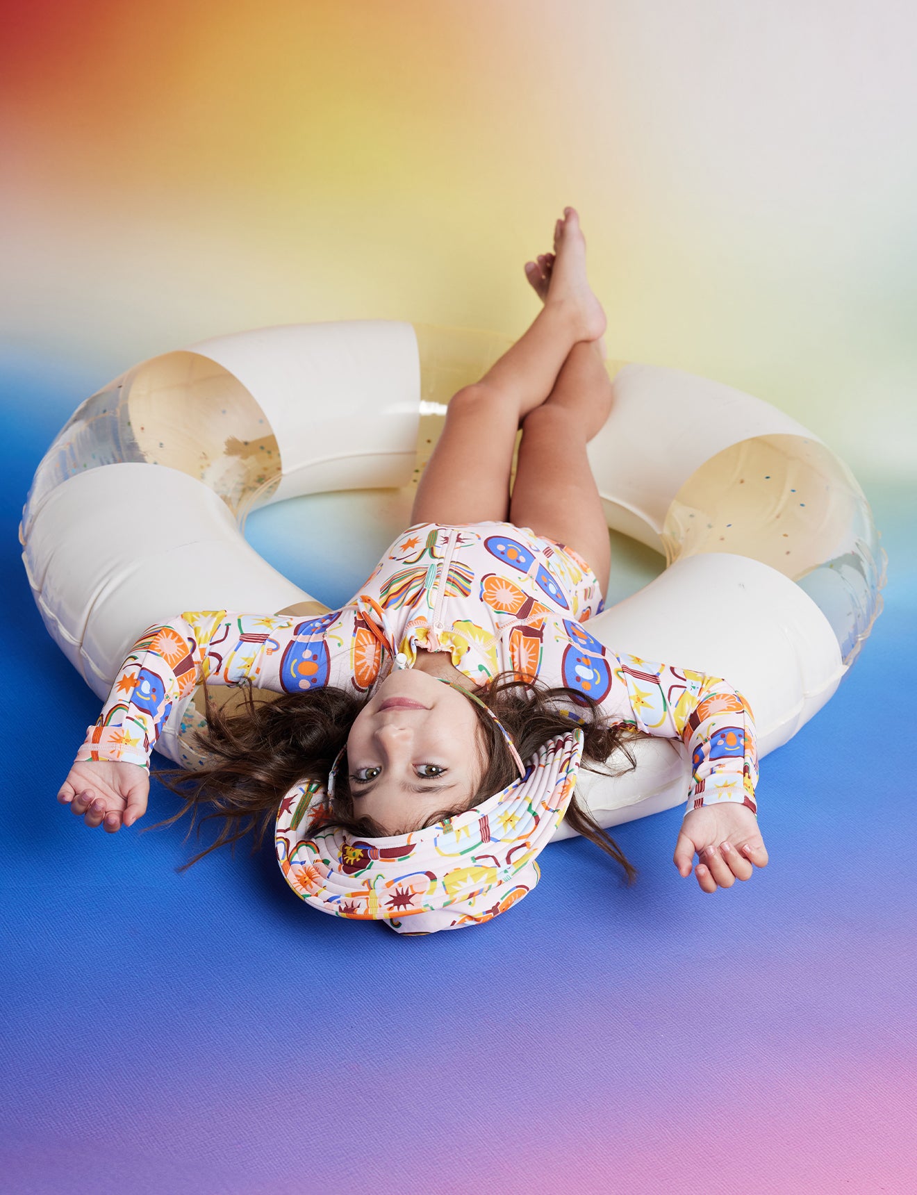 Long Sleeve Zip Bather / Flutterby