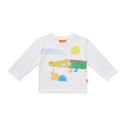 Cotton Long Sleeve T Shirt / Friends Down Under - Crocodile