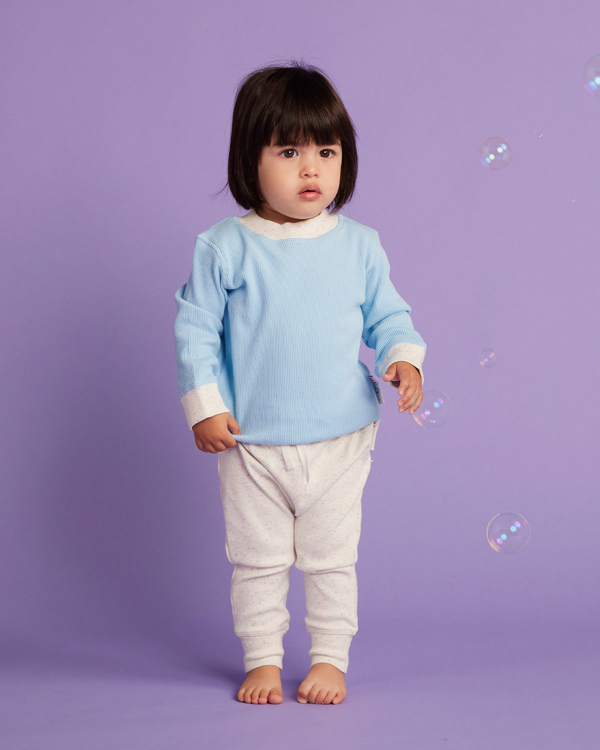 Hush Blue Organic Long Sleeve T Shirt