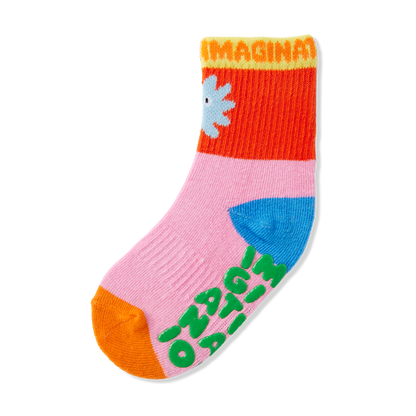 Ankle Grip Sock / Imaginationation X Halcyon Nights Red Pink