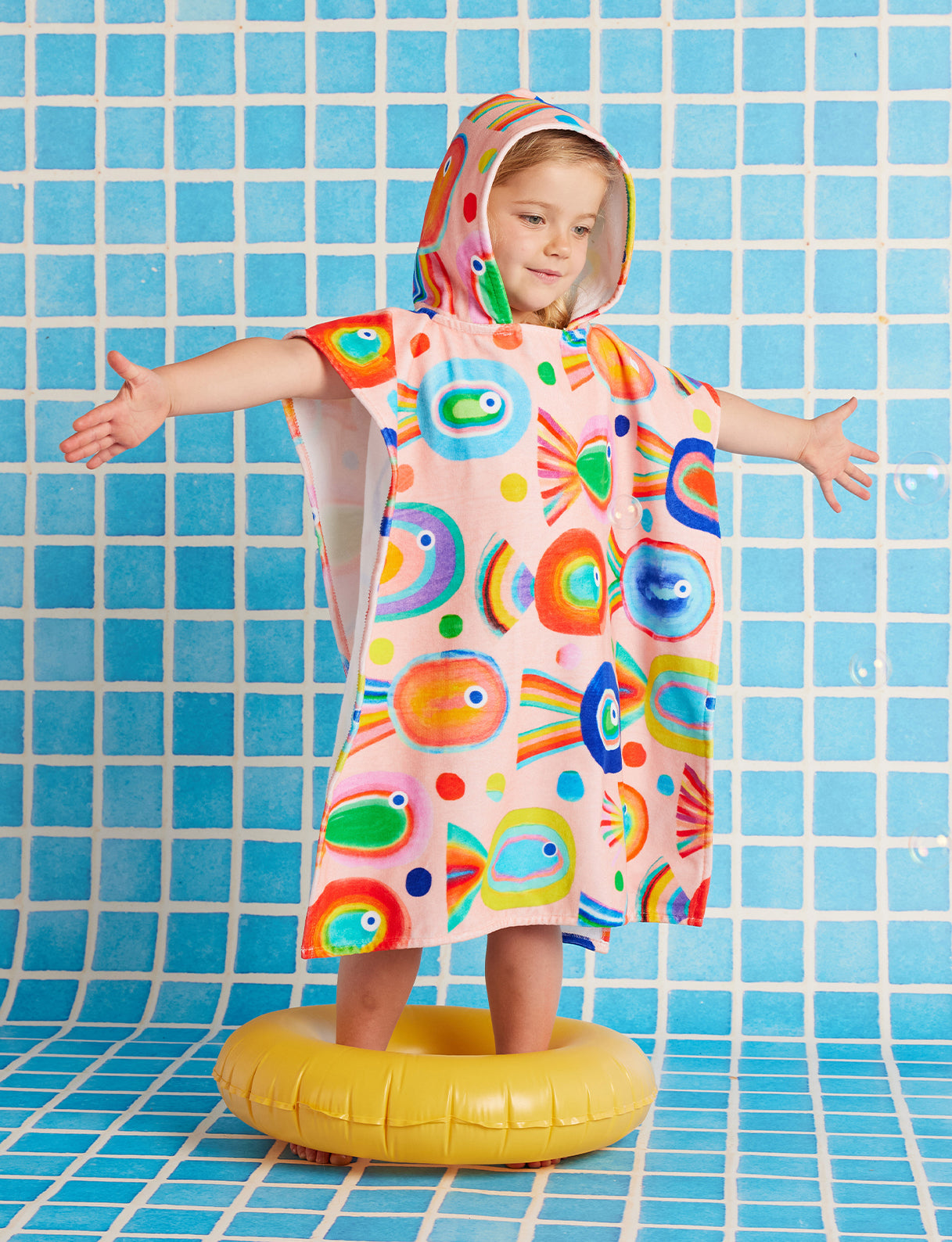 Kids Hooded Towel Fancy Fins