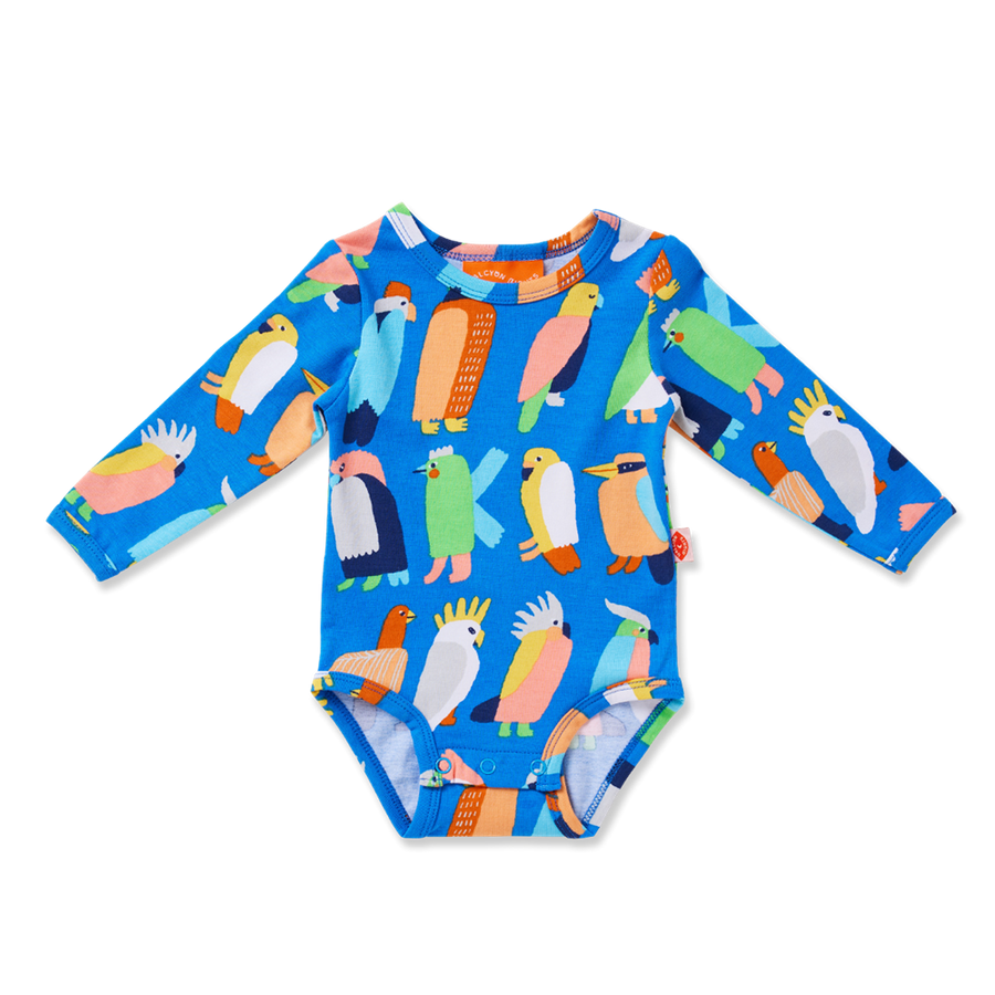 Long Sleeve Bodysuit / Flamin' Galah Blue