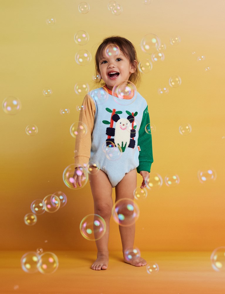 Terry Long Sleeve Bodysuit / Zoo Crew Blue