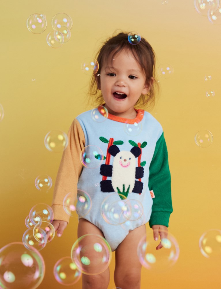 Terry Long Sleeve Bodysuit / Zoo Crew Blue