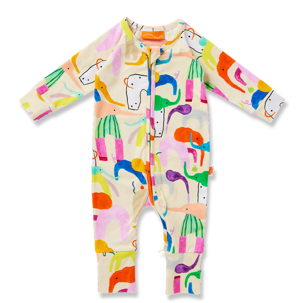 Happy Herd Long Sleeve Romper