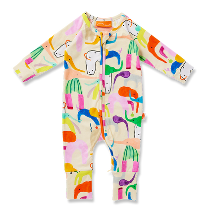 Happy Herd Long Sleeve Romper
