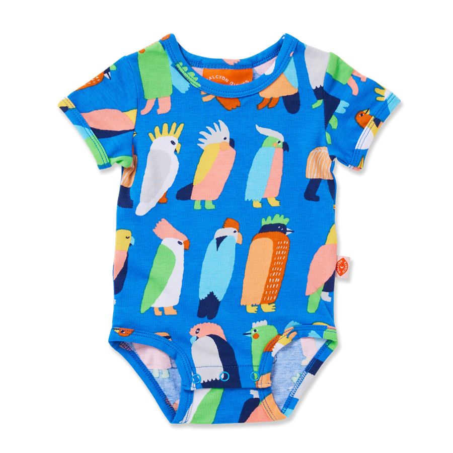 Short Sleeve Bodysuit / Flamin' Galah Blue