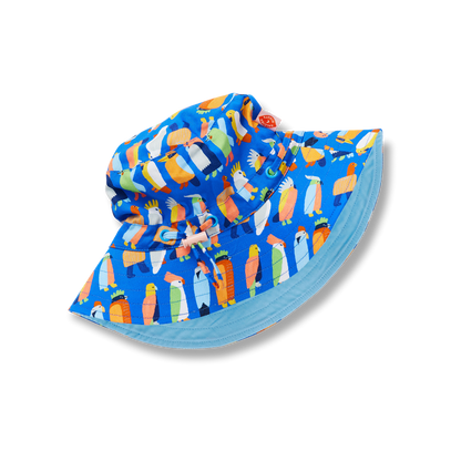 Flamin' Galahs Blue Kids Sun Hat