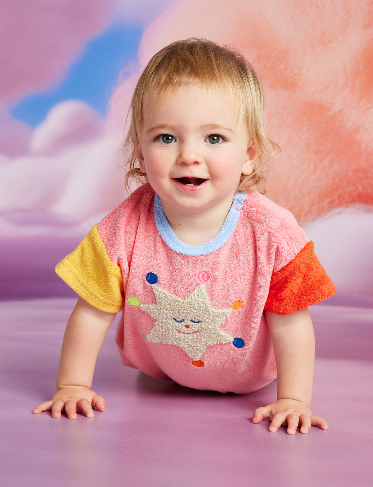 Stars Terry Short Sleeve Bodysuit