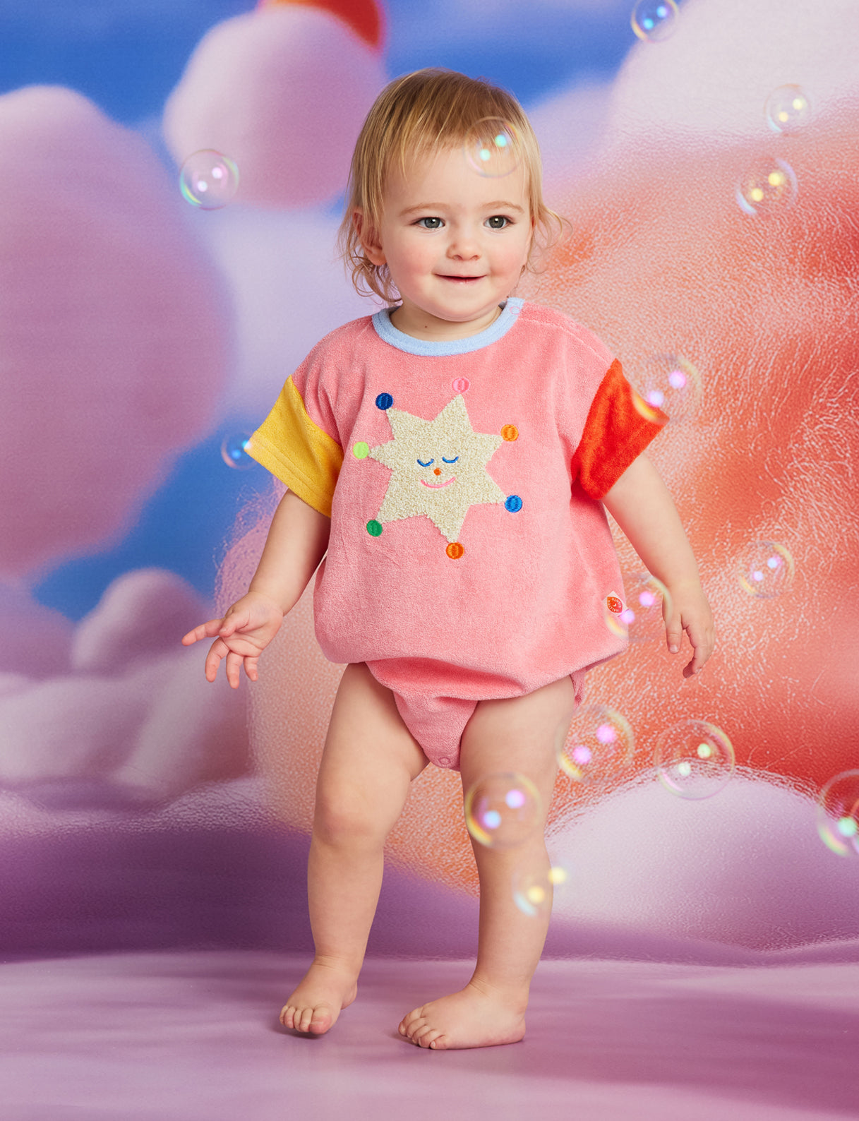 Stars Terry Short Sleeve Bodysuit