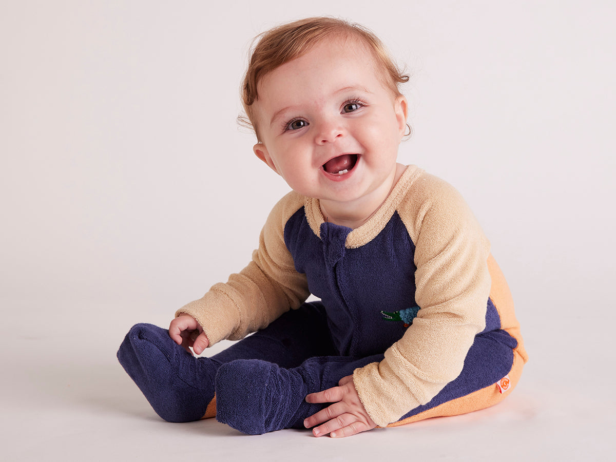 Crocodile Terry Long Sleeve Romper