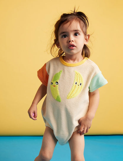 Peel Party Terry Short Sleeve Bodysuit
