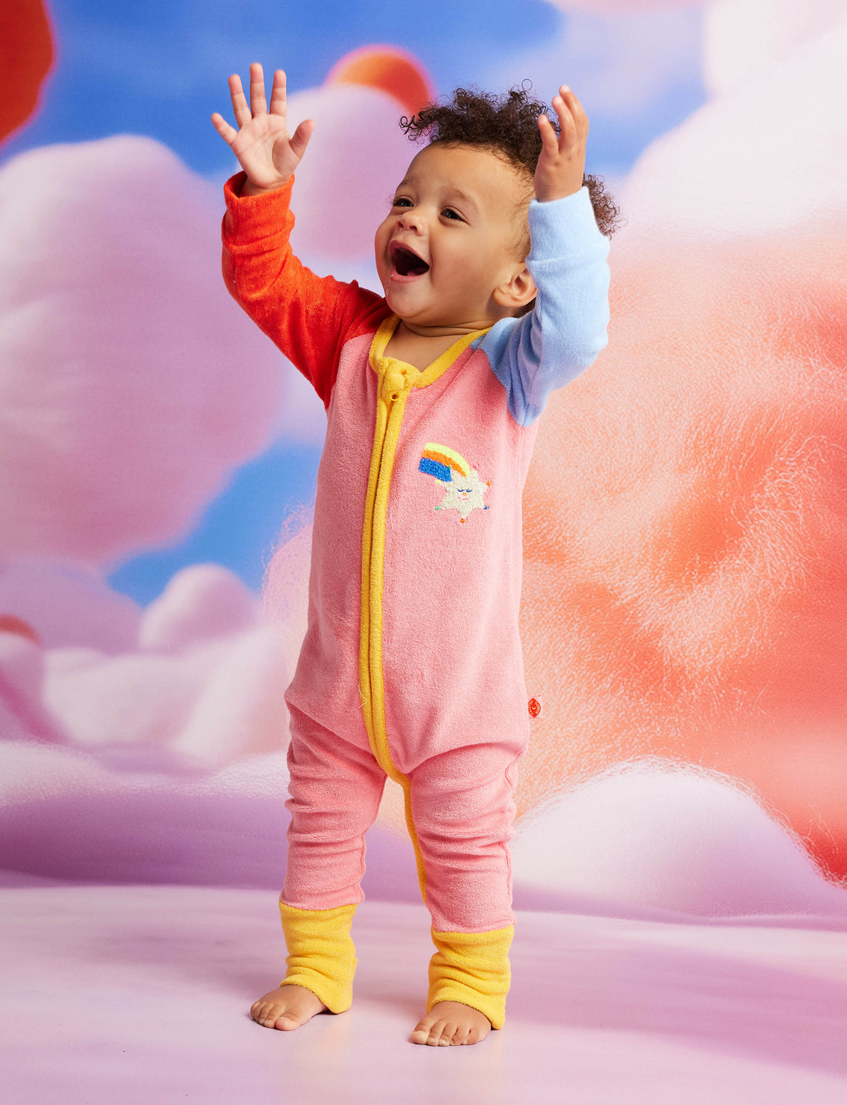 Terry Long Sleeve Romper / Stars