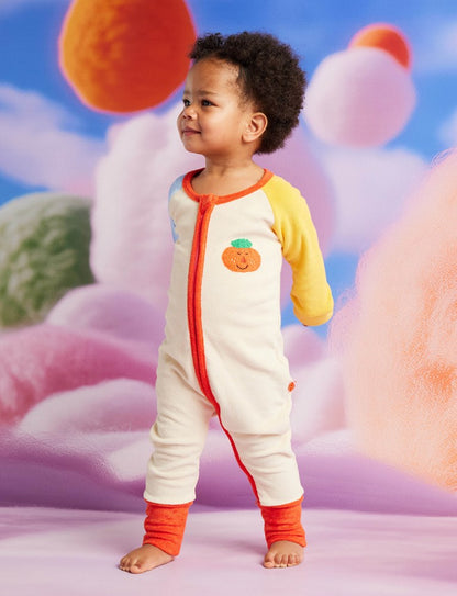 Terry Long Sleeve Romper / Pocket Patch