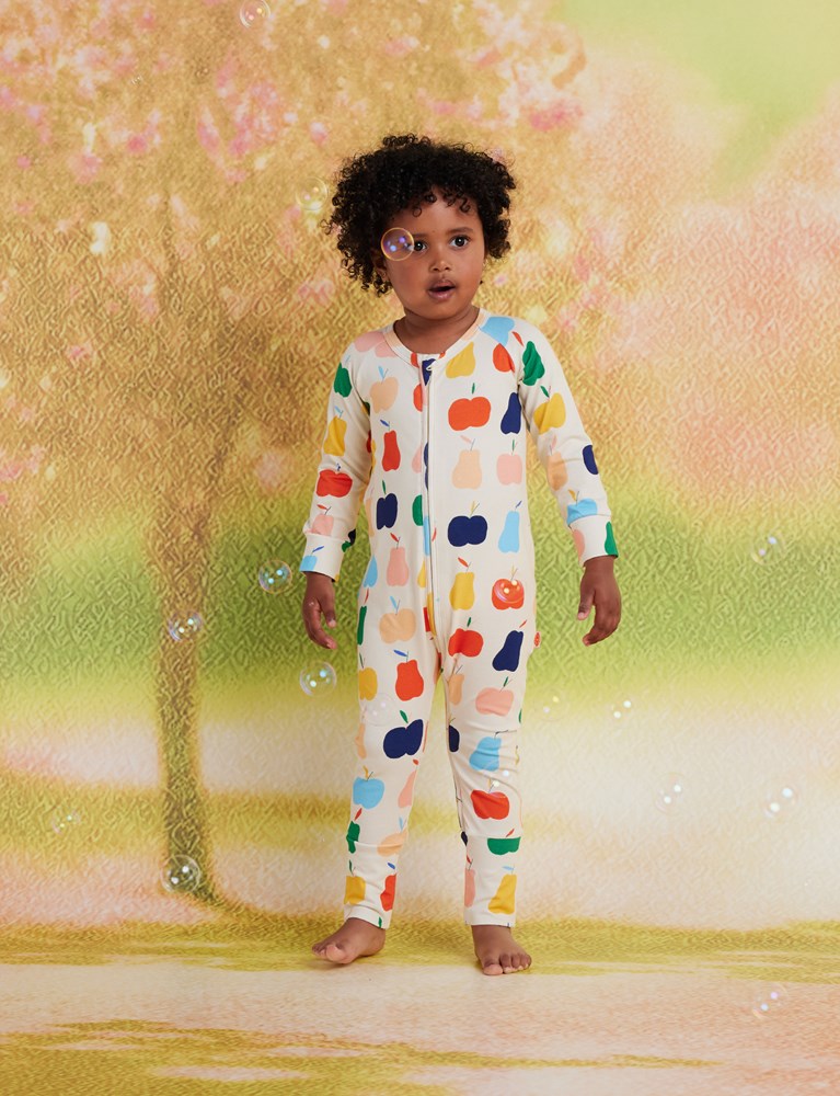 Long Sleeve Romper / Tiny Orchard