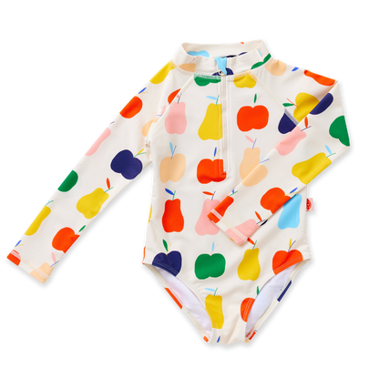 Long Sleeve Zip Bather / Tiny Orchard