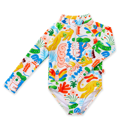 Long Sleeve Zip Bather / Tropicool