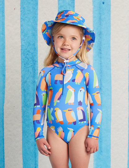 Long Sleeve Zip Bather Flamin' Galahs