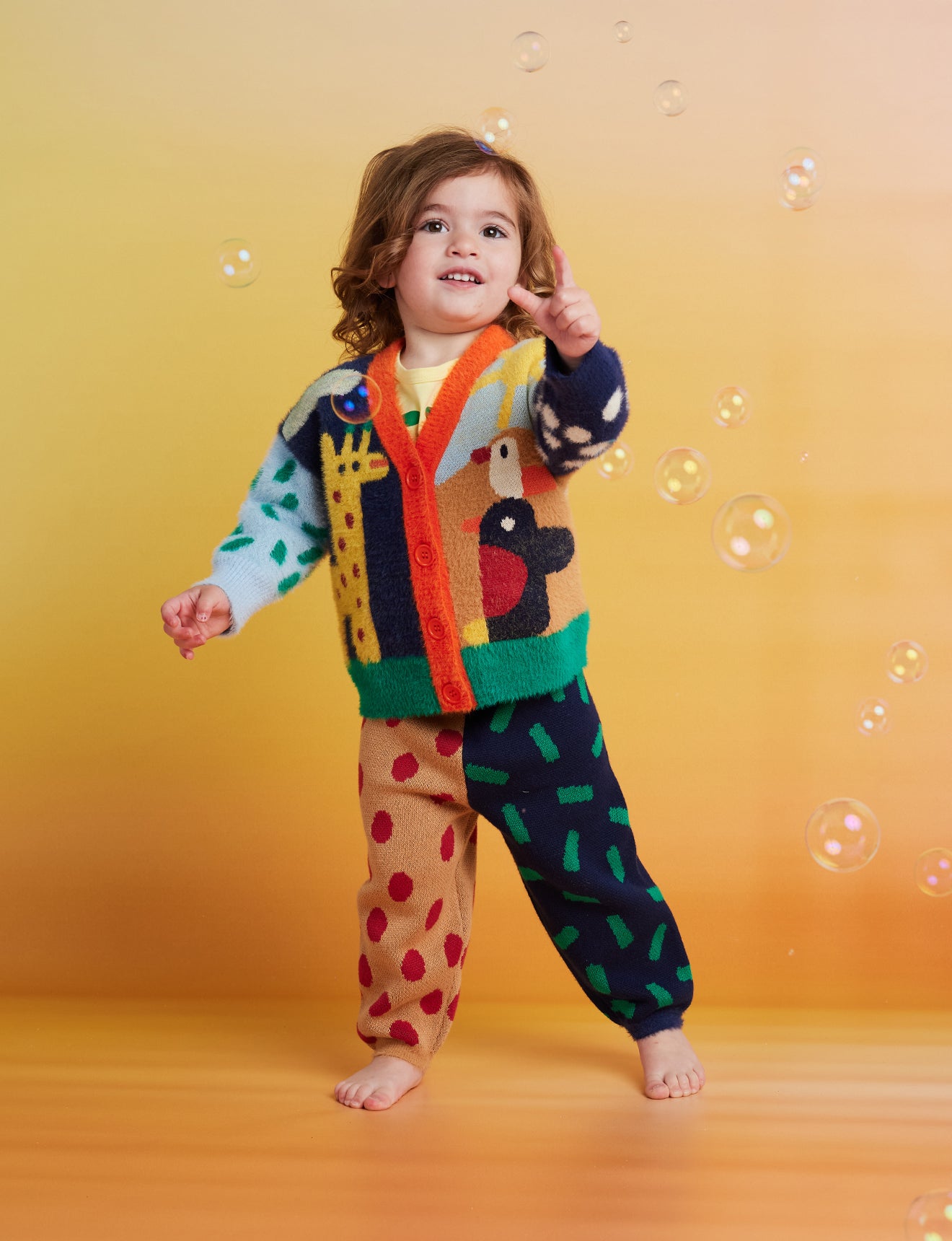 Fluffy Knit Pant / Spots