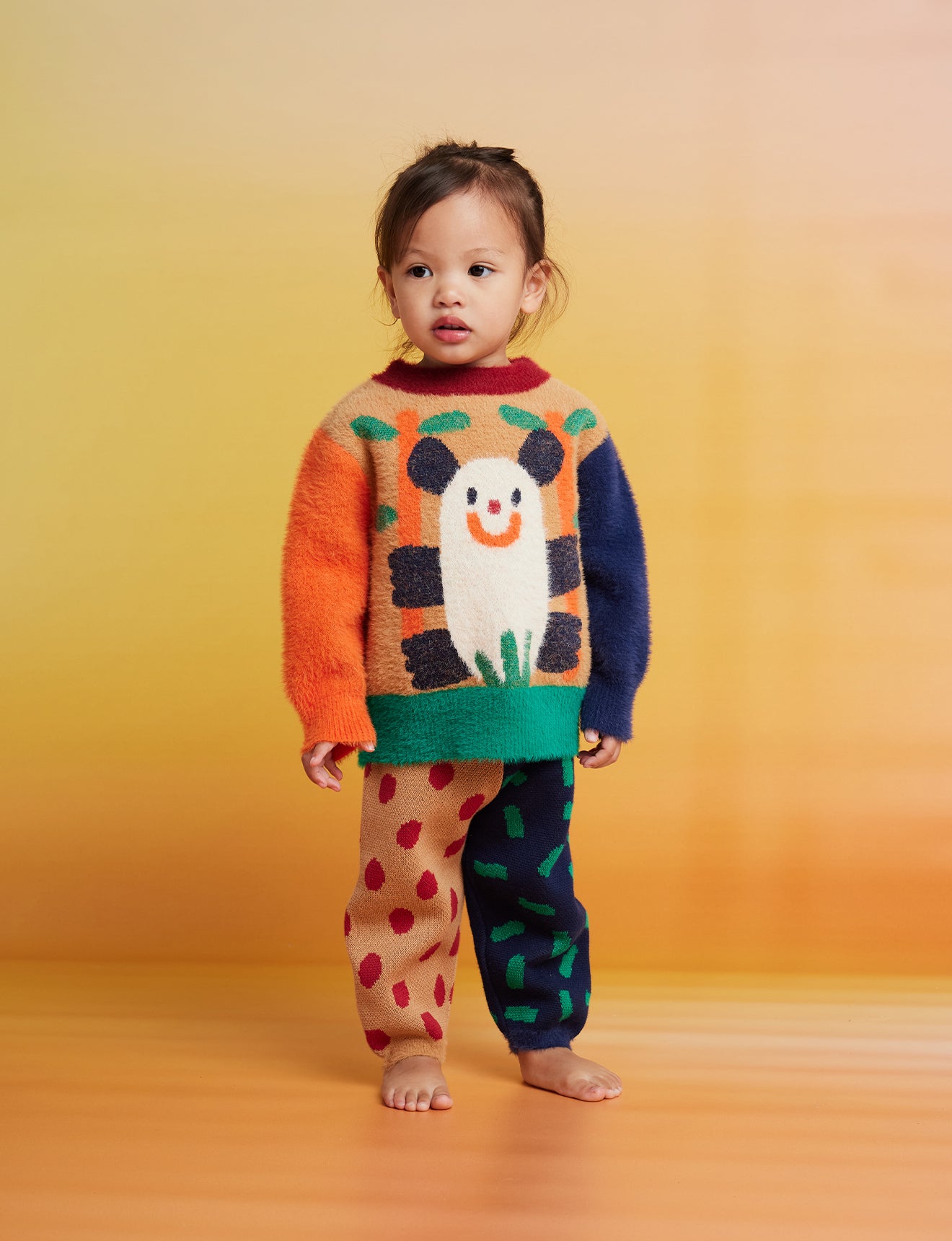 Fluffy Knit Pant / Spots