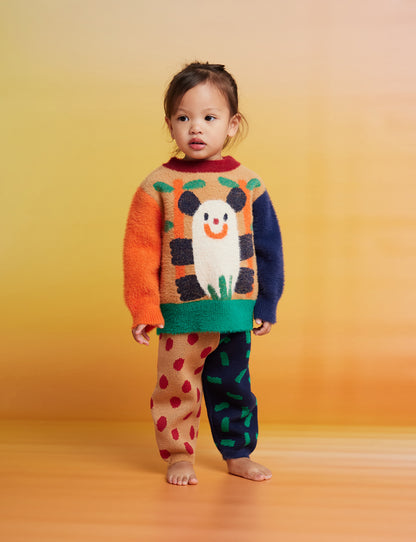 Fluffy Knit Pant / Spots