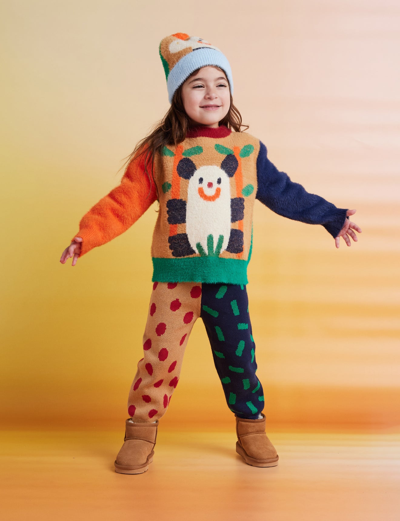 Fluffy Knit Pant / Spots