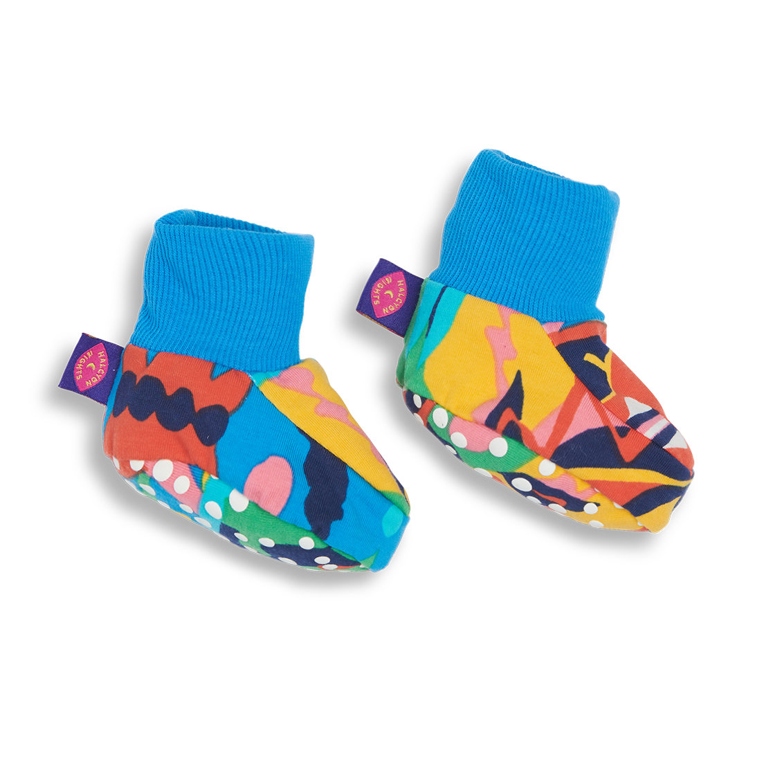Baby booties with Australian print