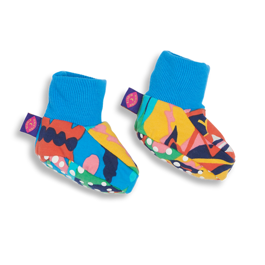 Baby booties with Australian print