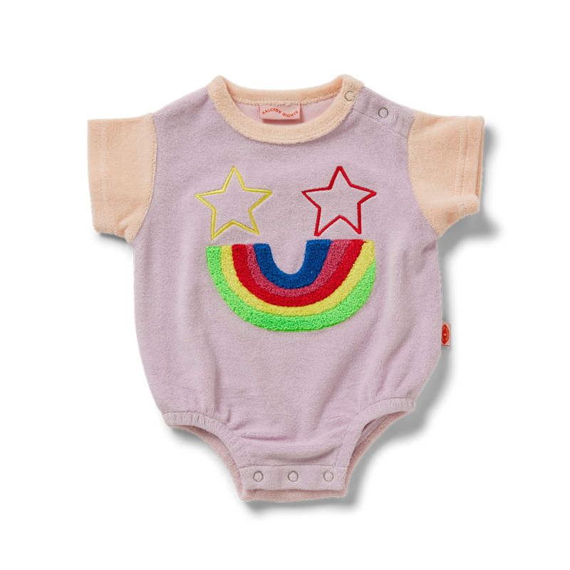 Halcyon Nights Terry Long Sleeve Bodysuit - Stars Pink main image 0