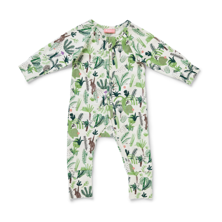 Long Sleeve Romper / Fern Gully