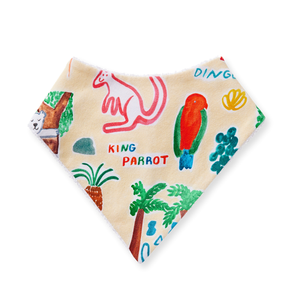 Baby bib with Australian print