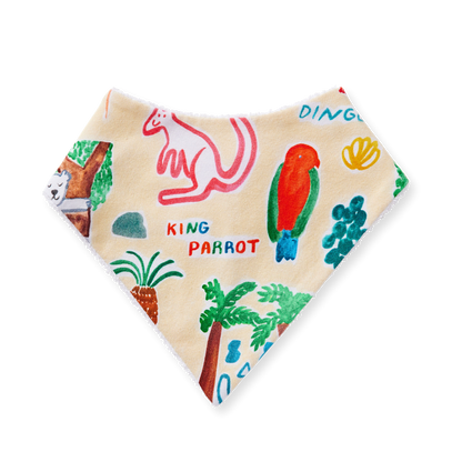 Baby bib with Australian print