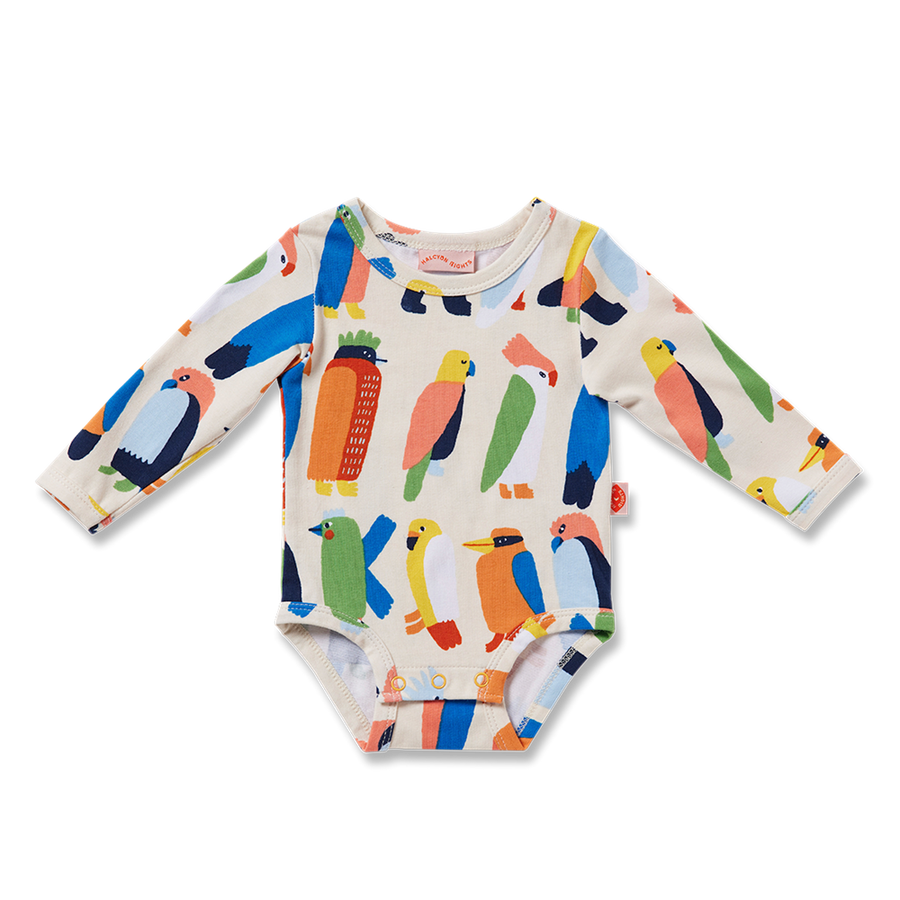 Long Sleeve Bodysuit / Flamin' Galahs