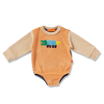 Crocodile Terry Long Sleeve Bodysuit - Pre Order Shipping Early March