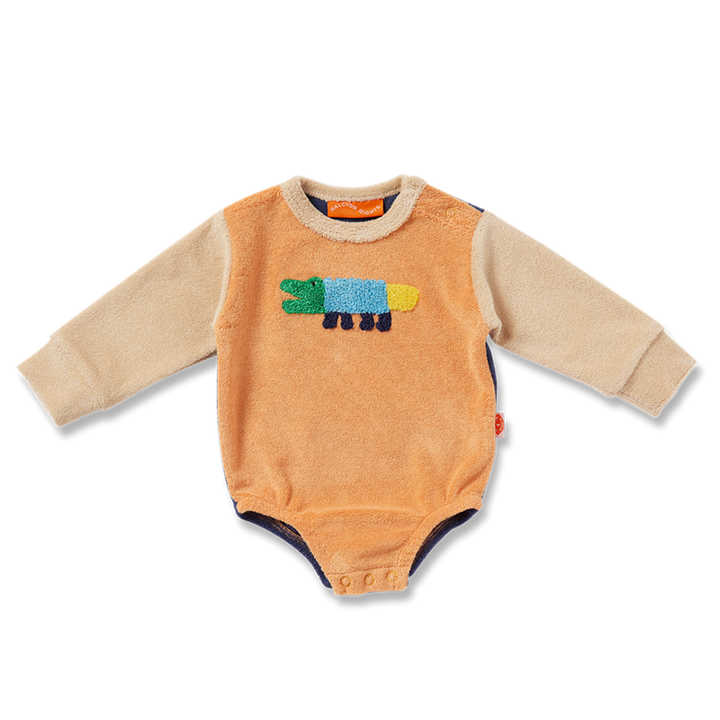 Crocodile Terry Long Sleeve Bodysuit - Pre Order Shipping Early March